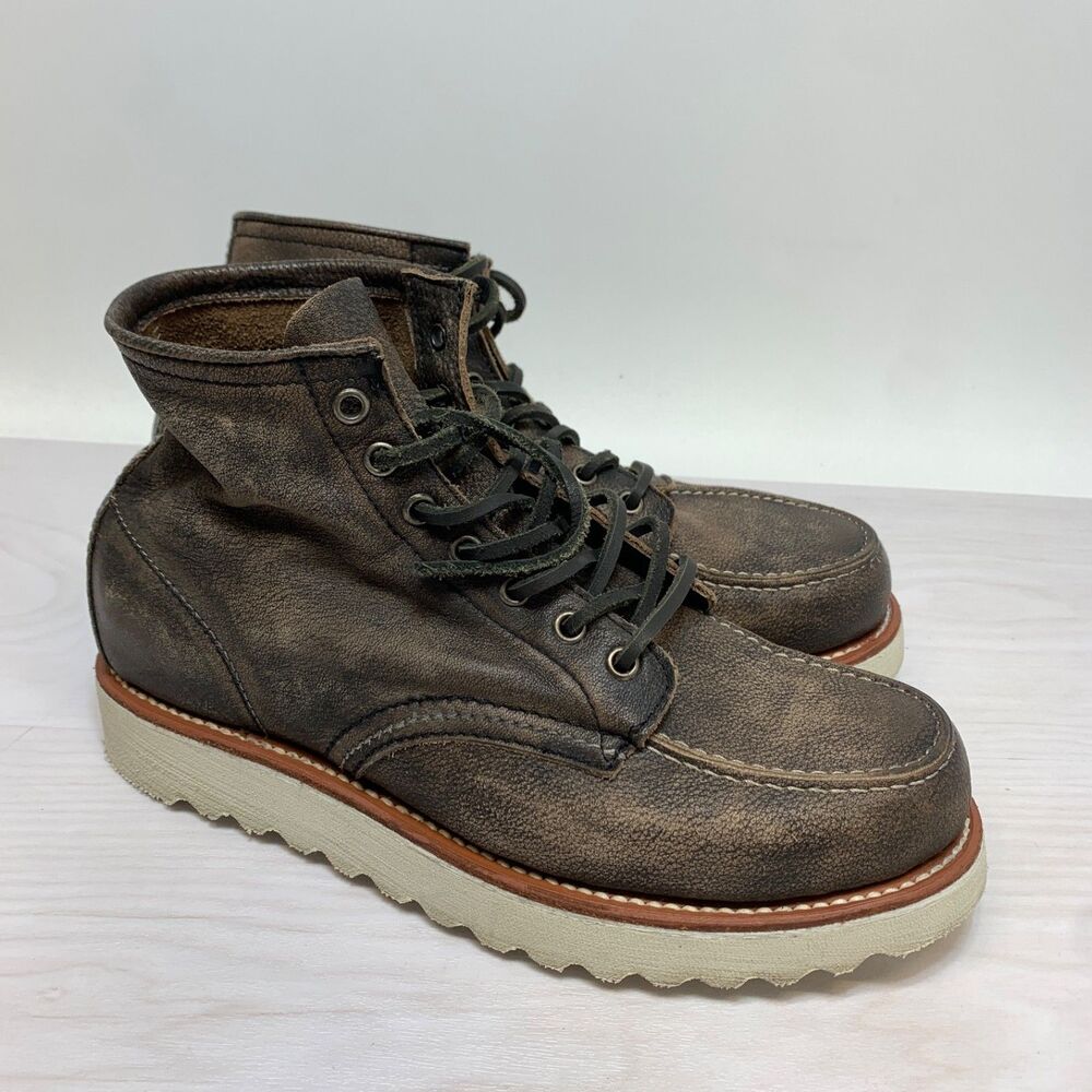 FREEBIRD Men's Size 9 CARBON Ankle Boots Brown Leather Work Rawhide Laces